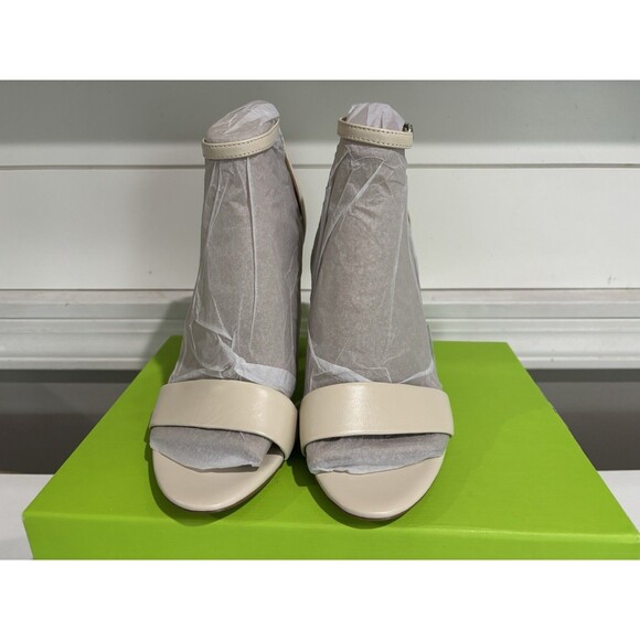 Sam Edelman Women's Yaro Block Heel Sandals Ivory Leather Size US 9 - Picture 5 of 7